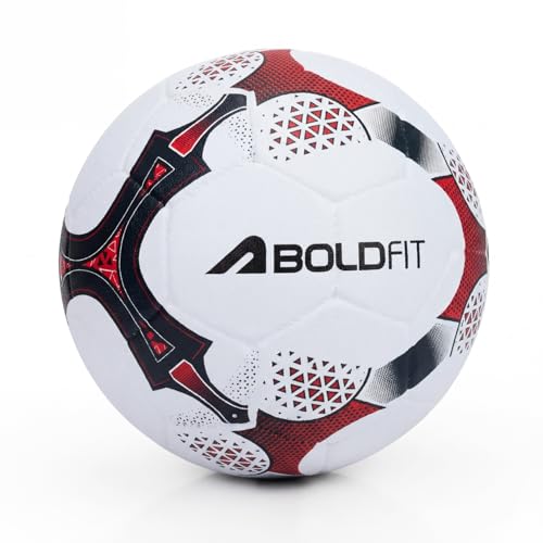Image of Boldfit Blaze Football Practise Foot Ball Training Match Football Size 5 Original for All Ages Group Rubber Moulded Standard Sports Foot Ball for Ground, Grass, Turf