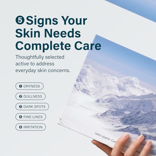 Image of Skin Care Kit - Meola Swiss Glacier Skin Care Products Combo for Women and Men - Pack of 5 Including Face Cleanser, Serum, Day Cream, Night Cream and Body Lotion Hydrating Gift Set