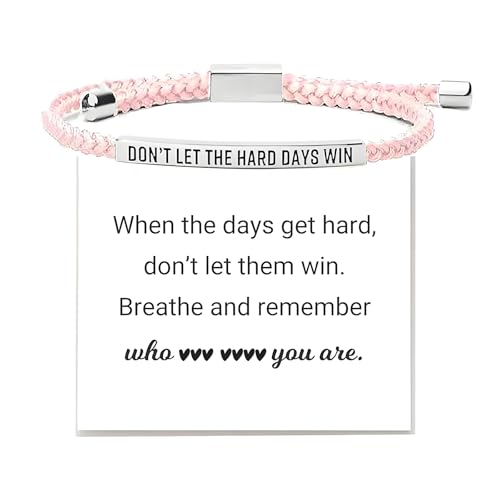 Frodete Dont Let The Hard Days Win Bracelet Inspirational Gifts for Women Adjustable Braided Tube Bracelet Gifts for Friends