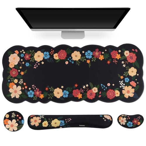 Tapis de souris avec repose-poignet et support clavier Petmolico 4 en 1