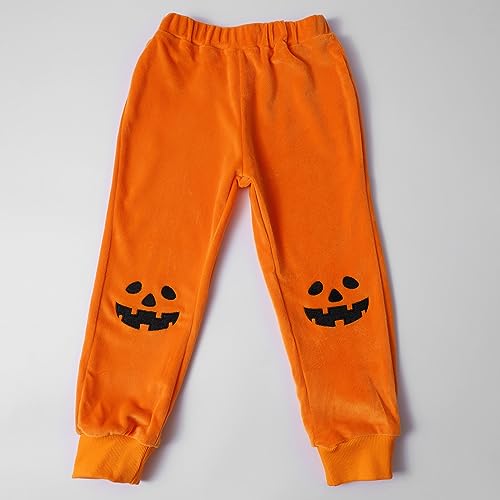 Toddler Baby Boy Halloween Outfit Pumpkin Print Sweatshirt Solid Color Pant Little Dude Baby Fall Winter Clothes2