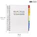 Pukka Pad B5 Subject Notebook with 10 Repositionable Dividers for Organization - 12 Pack – 400 Perforated Pages of 80GSM Paper – 200 Sheet Notebook for School, Office, and Home – White, 7.48 x 9.84in