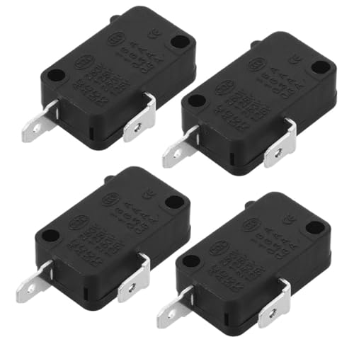 Uonlytech 4 Piezas Interruptor de Puerta para Electrodoméstico de Cocina, Compatible Olla Arrocera, Diseño Práctico y Rendimiento Fiable, Material Plástico y Metal Negro