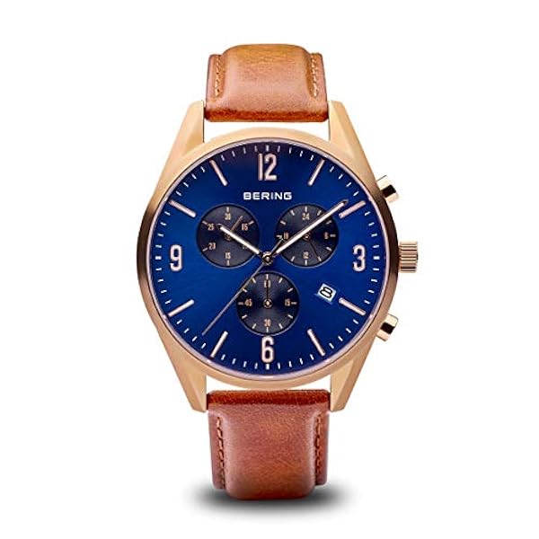 BERING herrarmbandsur analog kvarts läder 10542-467