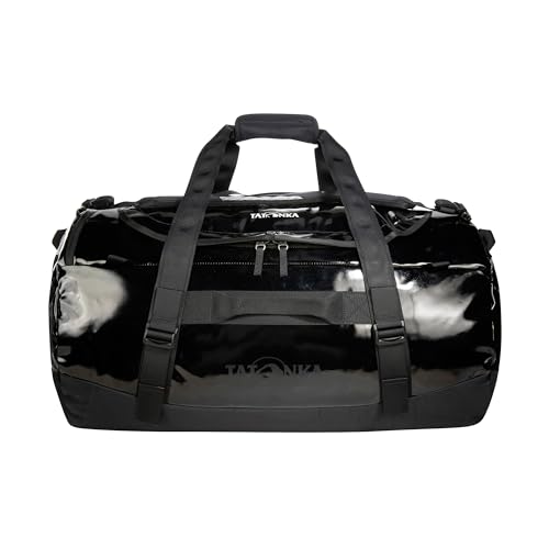 Image of Tatonka Barrel 85L - Waterproof Travel Bag with Backpack Function, Large Opening, Padded Base and Lockable Zip, black, 85 litres, Durable travel bag with stowable backpack shoulder straps, Black, 85
