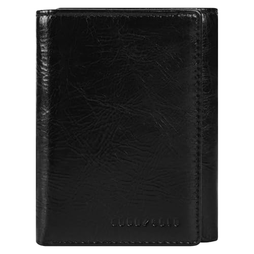 CHUNCHIU Genuine Leather Wallet - RFID Blocking Tri-Fold with 8 Card Slots, Cash Pocket & ID Window - Birthday Gifts for Men and Women