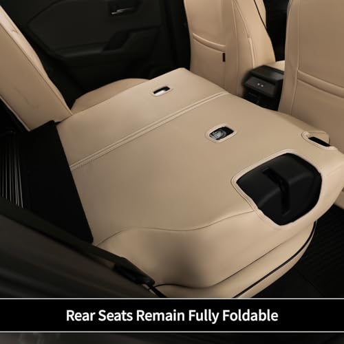 EKR Rav4 Seat Covers Custom Fit for Toyota Rav4 (Hybrid) SE/XSE 2026, Car Seat Cover Full Set for SUV,Factory-Style Interior Upgrade, Easy-Wipe Protection,Faux Leather(Beige) by EKR - Used condition - Image 7
