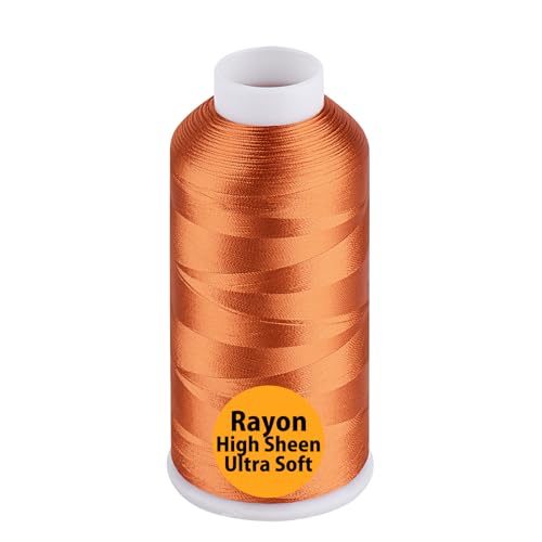 Image of Simthread Rayon Embroidery Thread 5500 Yards, 40wt 100% Rayon Viscose for Commercial and Domestic Machines - Pumpkin 1078