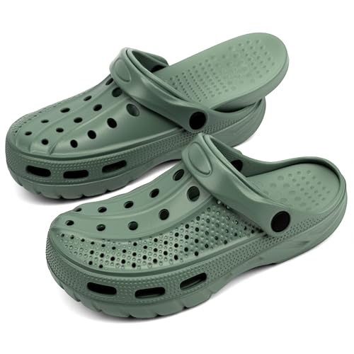 INMINPIN Women and Men Orthopedic Clogs Arch Support Garden Shoes Sandals Slippers with Plantar Fasciitis Feet Insoles,Avocado,8-9 Women/6-7 Men