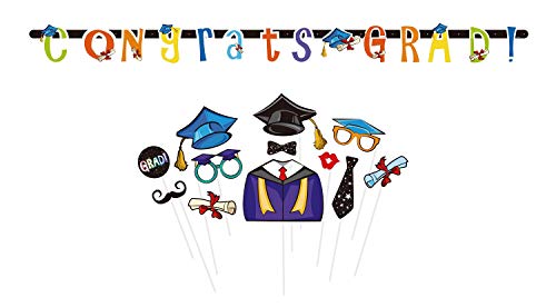 Ultimate 2025 Graduation Party Supplies Set for 30 Guests Includes Dinner & Dessert Plates Cups Napkins Table Covers Photo Props Banners Gift Card Box & Backdrop Congrats Grad Theme