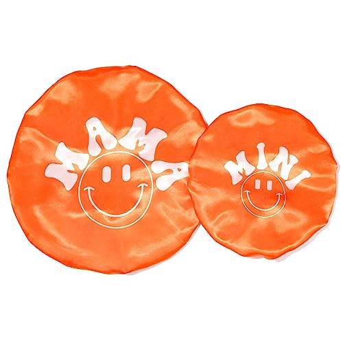 Bonnet Set Baby Mommy Bonnet Sleep Cap Baby Hair Bonnet for Women Girls Kids Toddler Curly Reversible Adjustable Hair Cap ha Double Layer