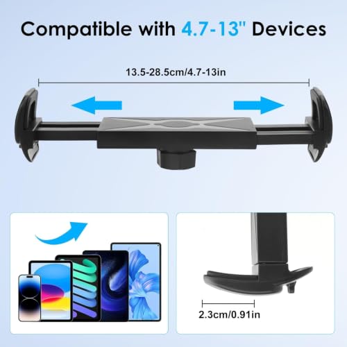 EEEKit Support Tablette pour Vélo, Porte Telephone Velo avec Col de Cygne 360° Rotation pour 4.7 à 13" Téléphone Tablette – vue 6