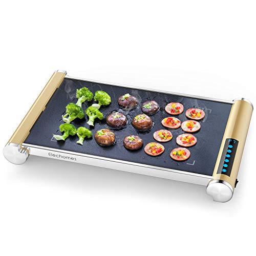 Elechomes CG901 900W Electric LED Touch Control-Glass Ceramic Grill/Griddle with Even, Build in Far-Infrared Heating Technology, Cleaning