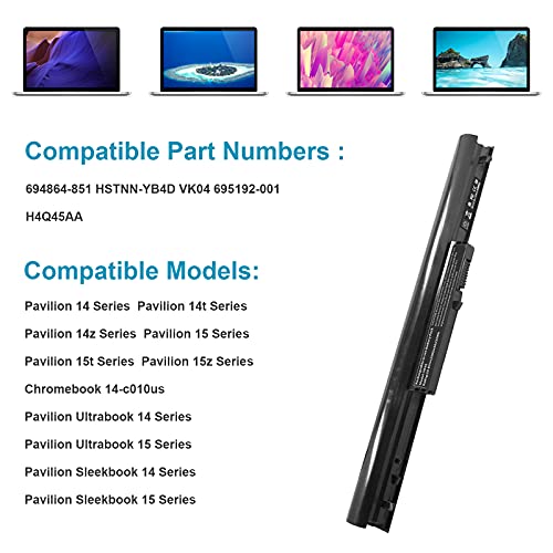 Image of Fancy Buying Battery for HP Spare 694864-851 695192-001 H4Q45AA HSTNN-YB4D HSTNN-YB4M,VOLKS VK04, TPN Q113, TPN Q114, TPN Q115, HP Pavilion Sleekbook 14-b000, 15-b000, Pavilion Ultrabook 14-b000