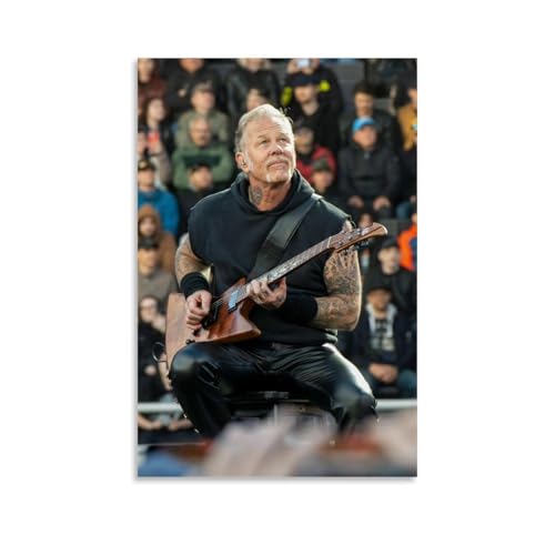 YVFCIRXTT James Hetfield  Póster impermeable de estilo retro para decoración de pared, sala de estar, cocina, cafetería, 30 x 45 cm, estilo sin marco