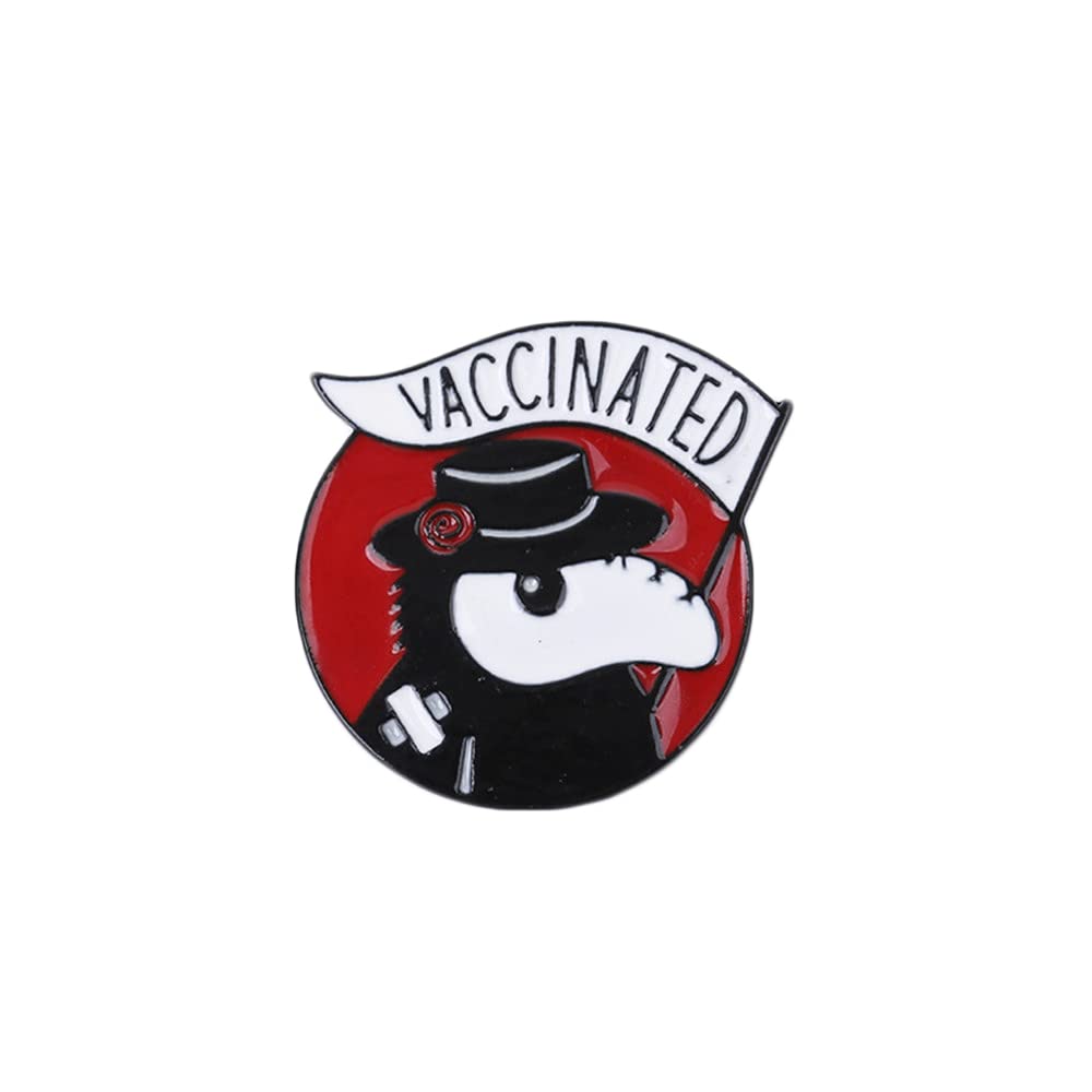 Broche vacunado con diseño de doctor de la peste de dibujos animados, alfileres esmaltados con solapa, insignia, joyería médica, regalo para médico, enfermera, Acero aleado, Sin gemas.