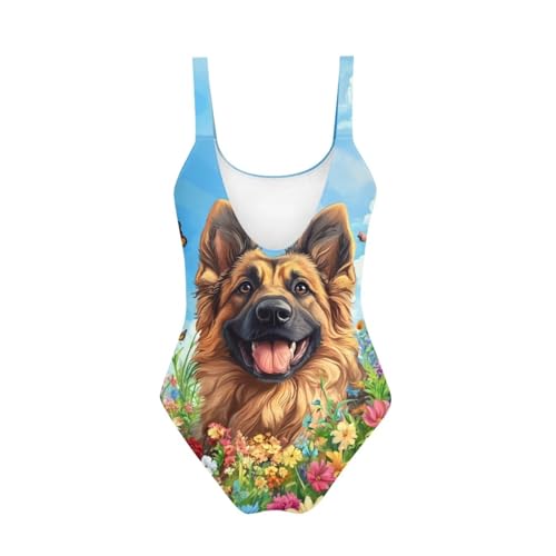 Image of Uourmeti Girls' One-Piece Swimwear Halter Bathing Suit Big Kids Summer Beach Swim Suits Swimming Wear