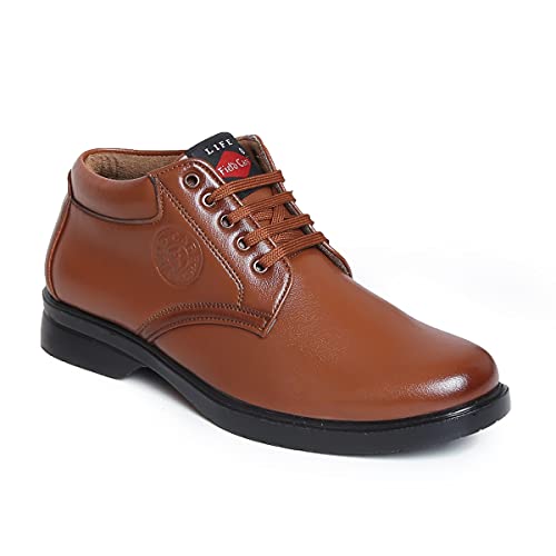 Image of FIELD CARE Men's Fashion Lace-Up Mid Top Formal Dress Shoes - Stylish Office, Business Footwear with Comfortable Cushioned Sole