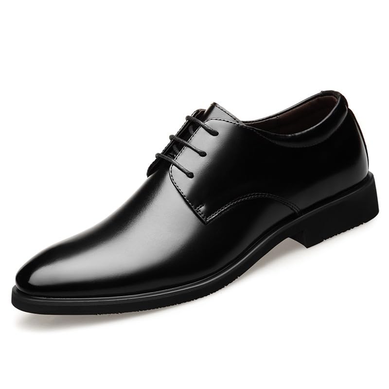 Men's Dress Shoes Business Formal Pointed-Toe Lace-Up Oxford Derby Fashion Comfortable Non Slip Leather Sole