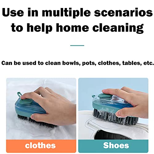 Image of Soft Cleaning Brush Hand Broom for Car /Bed /Couch /Draft /Garden /Furniture /Clothes Bedspread Carpet Cleaning Brush, Cleaning Brush with Soap Dispenser Scrub Brush,Washing Brush,Orange(Pack of 1)