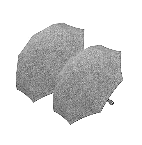 2-Pack Nautica 3-Section Auto Open Umbrella - Sturdy Rainy Day Protection with Ergonomic Rubber Coated Clip Handle (Gray)
