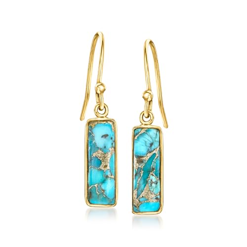 Ross-Simons Turquoise Drop Earrings in...