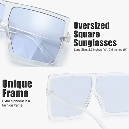 Image of The Fresh Large Oversized Fashion Square Flat Top Sunglasses - Exquisite Packaging