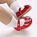 WILLFUN Baby Girls Mary Jane Flats Sparkly Bowknot Princess Dress Crib Shoes Non-Slip for Toddler First Walkers, Red