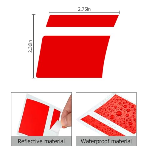 Image of Mandark 12PCS Car Wheel Rims Decal Stripes, Reflective Vehicle Tire Rim Stickers for 18-21 Inch Wheels, Safety Auto Exterior Hash Stripe Sticker Decoration, Universal for SUV, Truck, RV (Red)