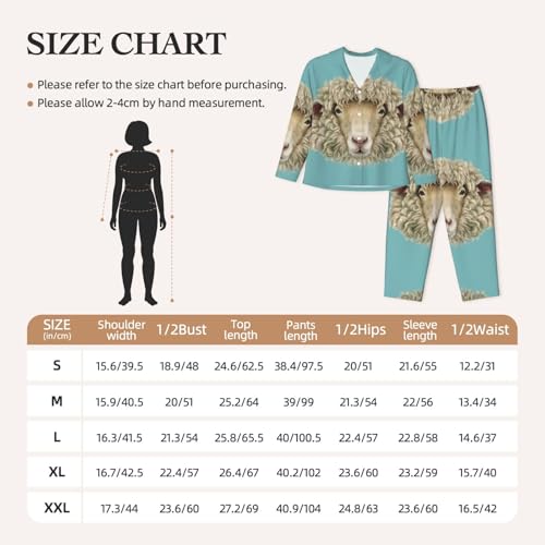 Ensemble de pyjama rétro EdWal pour femme à imprimé mouton - 6