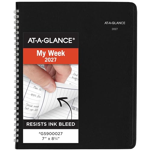 Image of AT-A-GLANCE 2027 Planner, Weekly, 7 inch x 8.75 inch, Column-Style, DayMinder, Black (G5900027)