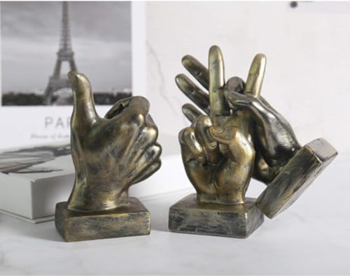 Estatua Decorativa de Mano Thumbs-up Dorado 6 pulgadas miniatura 7