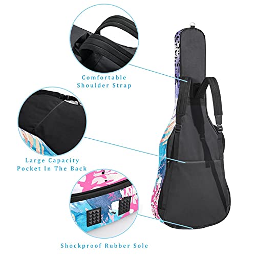 Housse guitare acoustique imperméable avec fermeture éclair renforcée rose