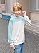 Haloumoning Boys Color Block Hoodies Kids Fashion Long Sleeve Hooded Sweatshirts Pullover 5-14 Years White