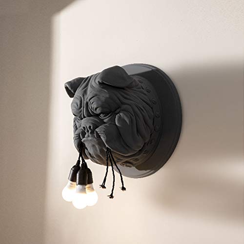 French Bulldog Wall Sconces, Creative Wall Lamp, Retro Bulldog E26 Resin Light Gothic Lamps For Dog Lovers Kids Bedroom Nordic Animal Head Decor Used In Study, Bedroom, Dining Room, Bar #TOP3