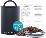 Airscape Conteneur de stockage alimentaire en acier inoxydable Air Préserver la fraîcheur des aliments (Mate Black, Medium)