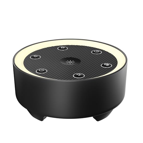 Kipcush Sleep Sound Machine - 21 High-Fidelity Non-Looping Sounds, Portable White Noise Machine for Baby, Kids & Adults, Dimmable Night Light, 6 Auto-Off Timers, USB Powered for Travel, Home & Office