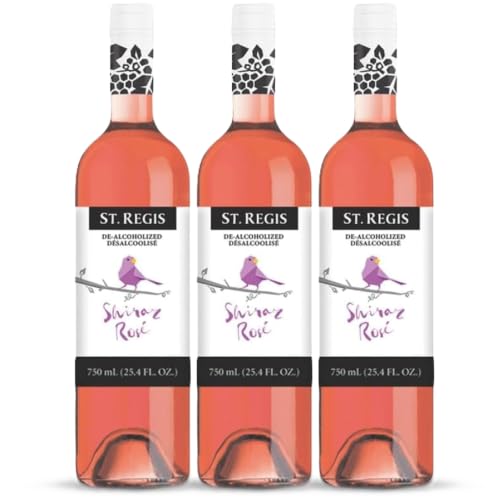 Image of ST. REGIS Non-Alcoholic Shiraz Rose Beverage, 25.4 Fl Oz (3 Pack) | Alcohol-Free Rose Beverage with Raspberry and Red Fruit; ; Low Calorie and Low Sugar; Serve Chilled