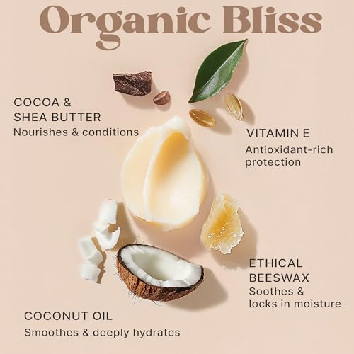 USDA Organic Lip Balm - USA Made with Natural Ingredients, 4 Pack Unflavored Chapstick for Dry Lips, Birthday Gifts for Her & Him, Lip Balm Hydrating Beauty Gifts, Lip Moisturizer, Mens Gift Ideas - Image 6