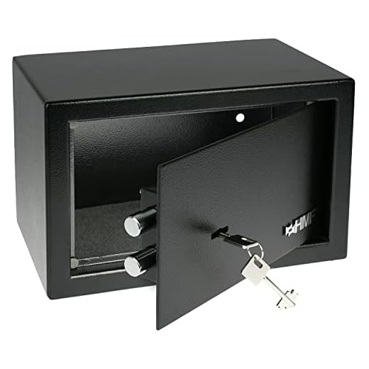HMF Meubelkluis met sleutelslot | Stalen veiligheidsbox voor thuis of kantoor | 31 x 20 x 20 cm | Zwart