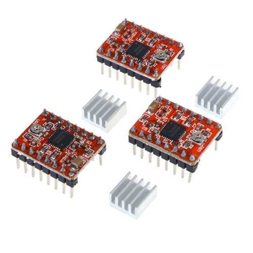 CHILDWEET Stepstick with Heat Sink Pcb Material 5pcs A4988 Stepper Motor Driver Module Short-to-ground and Crossover-cur