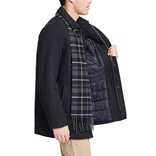 Dockers Men's Weston Wool Blend Scarf Coat, Navy, Large #TOP6