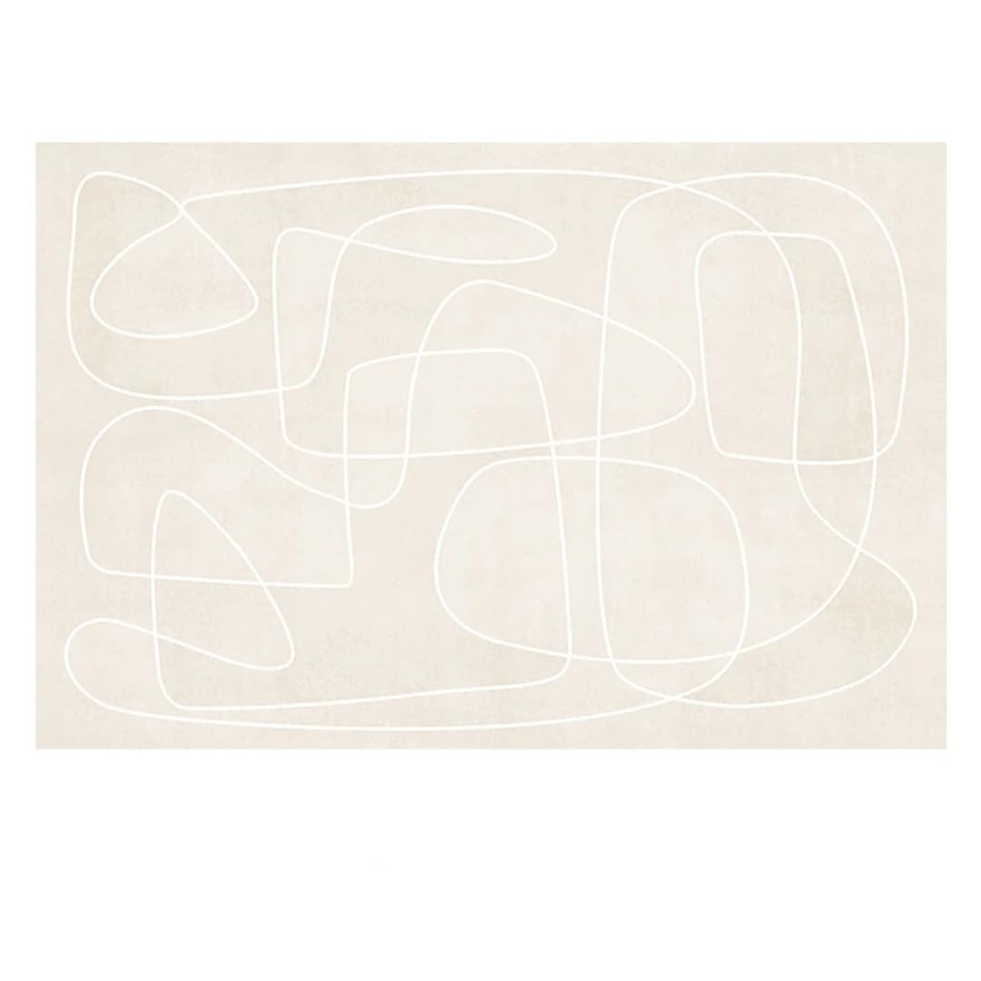 Tapis de salon abstrait haut de gamme couleur crème grand format 120x160