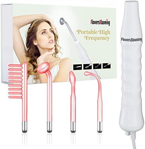 High Frequency Facial Machine Skin Care Tool for Wrinkles Reducing Skin Tightening High Frequency Facial Wand with 4 Tubes