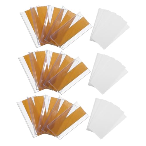 HIAKDOFT 透明粘着ラベル ポケット 製 耐久性ラベルホルダー 引き出し 棚用類表示 整理整頓にな