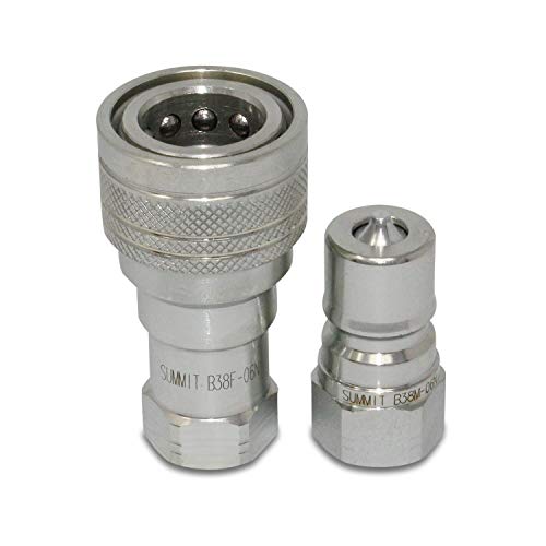 Image of Summit Hydraulics 3 /8 inch NPT ISO 7241-B Quick Disconnect Hydraulic Coupling /Coupler Set (Pack of 2)