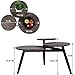 Aingoo Small Coffee Table Round Mid Century Vintage with Metal Frame Side End Table Nightstand for Living Room Balcony Home and Office Brown