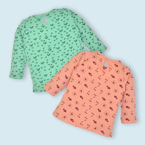 Image of LuvLap Baby Girls 100% Cotton Full Sleeve Girls Top Pack of 4