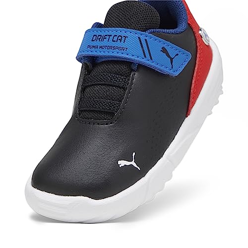 PUMA Unisex-Child Shoes Kids BMW M Motorsport Drift Cat Decima Hook and Loop Sneaker, Black-Pop Red White, 7 US Toddler4