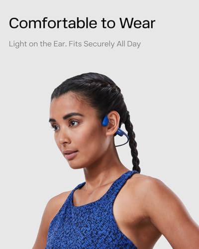 Image of SHOKZ OpenRun, Bone Conduction Headphones,Open-Ear Bluetooth Wireless Sport Headphones for Running & Workout,Sweat Resistant, Long 8H Playtime,Mic,Hair Band-Standard-Blue (Pack of 2)